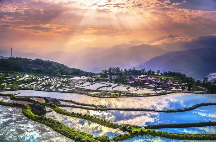 china yunnan yuanyang rijstterrassen
