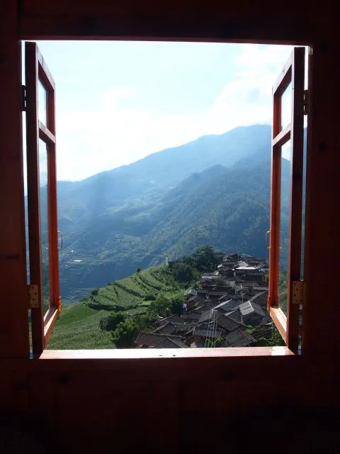 Uitzicht Wumu Yunnan lokale woning cultuur
