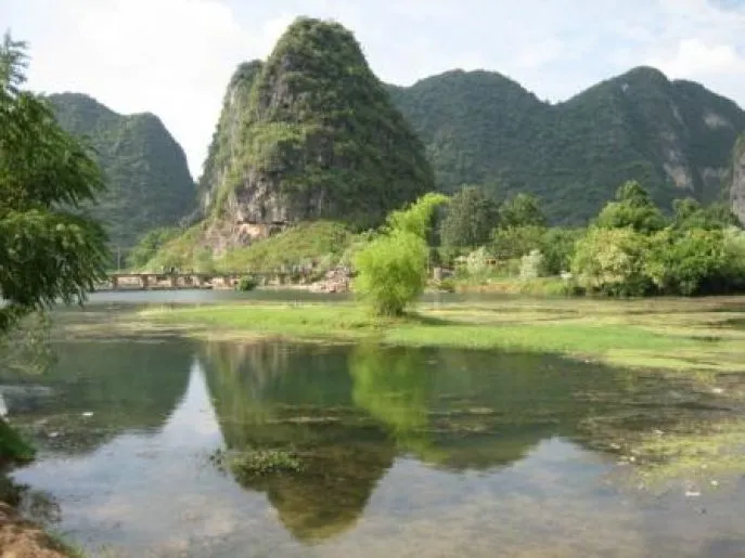 china yangshuo op de fiets Li-Rivier