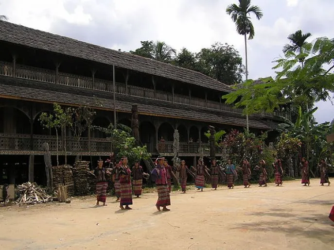 dayak dorp kalimantan