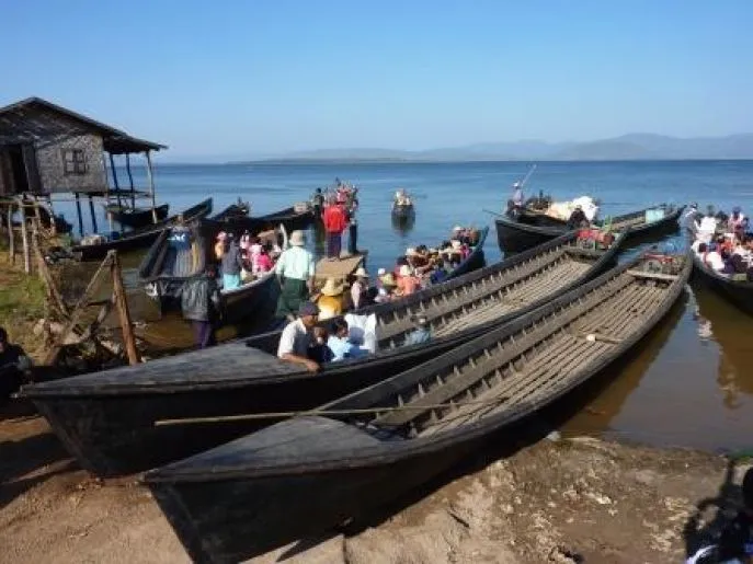 myanmar inle meer boten