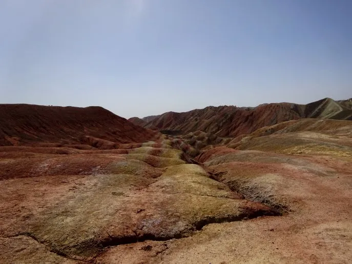 Gansu danxia geological park landschap regenboogbergen
