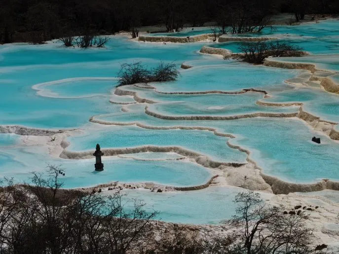 bouwsteen jiuzhaigou huanglong nationaal park gekleurde-meren