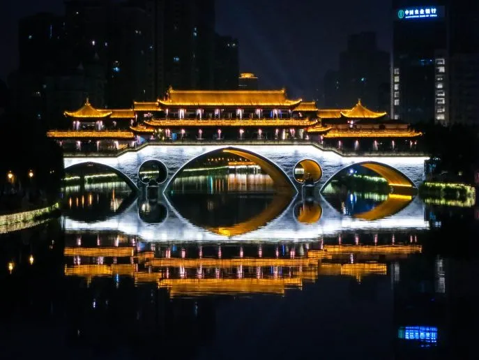 chengdu by night dimsum reizen china