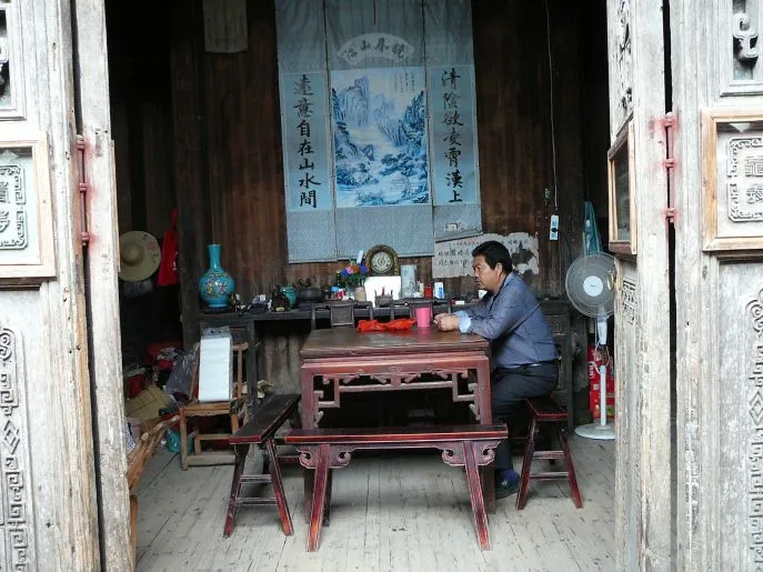 wuyuan-platteland-huis-inrichting-man