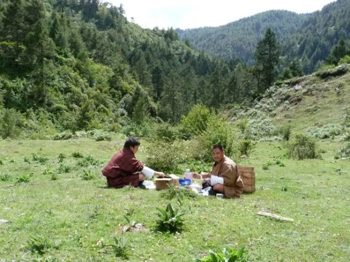 bhutan picknicken in bumthang